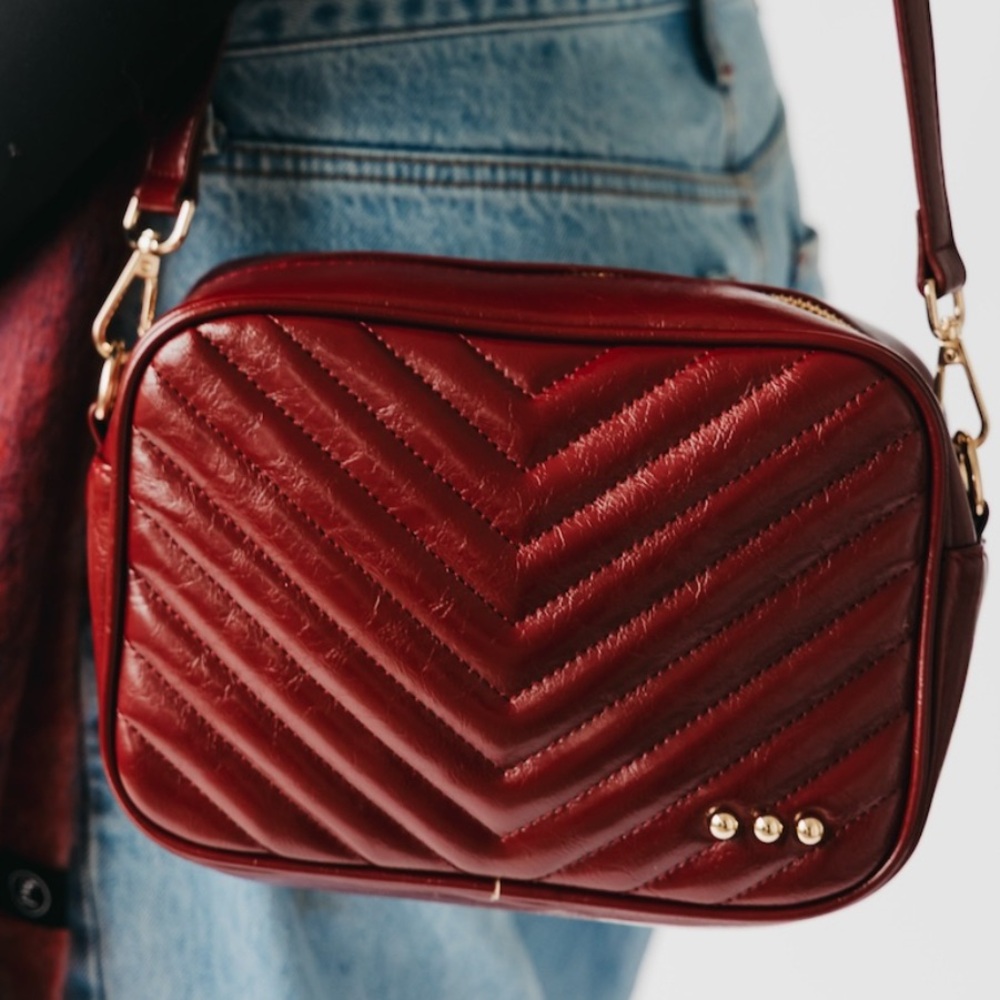 Ruby Quilted Leather Camera Bag (Anthropologie Brand)